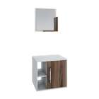 Conjunto Para Banheiro Gabinete E Espelheira Soft 500 Branco