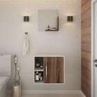 Conjunto Para Banheiro Gabinete E Espelheira Soft 500 Branco