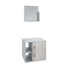 Conjunto Para Banheiro Gabinete E Espelheira Soft 500 Branco