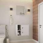 Conjunto Para Banheiro Gabinete E Espelheira Soft 500 Branco