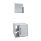 Conjunto Para Banheiro Gabinete E Espelheira Soft 500 Branco