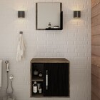 Conjunto Para Banheiro Gabinete E Espelheira Soft 500 Carvalh