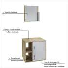 Conjunto Para Banheiro Gabinete E Espelheira Soft 500 Carvalh