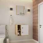 Conjunto Para Banheiro Gabinete E Espelheira Soft 500 Carvalh