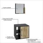 Conjunto Para Banheiro Gabinete E Espelheira Soft 500 Preto Ô