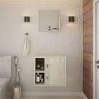 Conjunto Para Banheiro Gabinete E Espelheira Soft 500 Snow