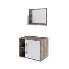 Conjunto Para Banheiro Gabinete E Espelheira Soft 600 Carvalh