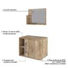 Conjunto Para Banheiro Gabinete E Espelheira Soft 600 Carvalho