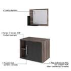 Conjunto Para Banheiro Gabinete E Espelheira Soft 600 Nogal E