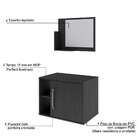 Conjunto Para Banheiro Gabinete E Espelheira Soft 600 Preto Ô
