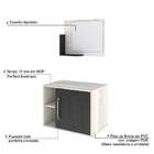 Conjunto Para Banheiro Gabinete E Espelheira Soft 600 Snow E