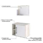 Conjunto Para Banheiro Gabinete E Espelheira Soft 600 Snow E