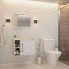 Conjunto Para Banheiro Gabinete E Espelheira Soft 600 Snow E