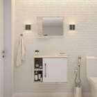Conjunto Para Banheiro Gabinete E Espelheira Soft 600 Snow E