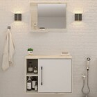 Conjunto Para Banheiro Gabinete E Espelheira Soft 600 Snow E