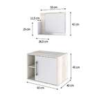 Conjunto Para Banheiro Gabinete E Espelheira Soft 600 Snow E