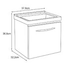 Conjunto Para Banheiro Gabinete Em Aço 1 Porta Com Espelheira