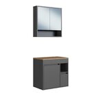 Conjunto Para Banheiro Gabinete Suspenso 60cm Com Espelheira