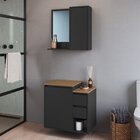 Conjunto Para Banheiro Gabinete Suspenso 60cm Com Espelheira