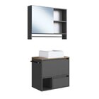 Conjunto Para Banheiro Gabinete Suspenso 60cm Com Toalheiro C