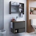 Conjunto Para Banheiro Gabinete Suspenso 60cm Com Toalheiro C