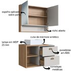 Conjunto Para Banheiro Gabinete Suspenso 80cm 2 Gavetas Com C
