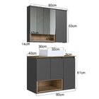 Conjunto Para Banheiro Gabinete Suspenso 80cm Com Cuba E Espe