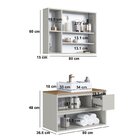 Conjunto Para Banheiro Gabinete Suspenso 80cm Com Cuba E Espe