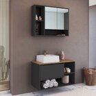 Conjunto Para Banheiro Gabinete Suspenso 80cm Com Cuba E Espe