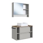 Conjunto Para Banheiro Gabinete Suspenso 80cm Com Cuba Espelh