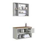 Conjunto Para Banheiro Gabinete Suspenso 80cm Com Espelheira