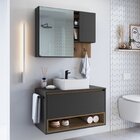 Conjunto Para Banheiro Gabinete Suspenso 80cm Com Toalheiro C