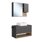 Conjunto Para Banheiro Gabinete Suspenso 80cm Com Toalheiro C