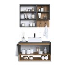 Conjunto Para Banheiro Gabinete Suspenso 80cm Com Toalheiro C