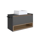 Conjunto Para Banheiro Gabinete Suspenso 80cm Com Toalheiro C