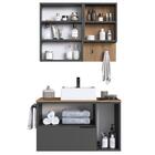 Conjunto Para Banheiro Gabinete Suspenso 80cm Com Toalheiro C