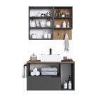 Conjunto Para Banheiro Gabinete Suspenso 80cm Com Toalheiro C