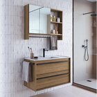 Conjunto Para Banheiro Gabinete Suspenso 80cm Com Toalheiro L