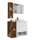 Conjunto Para Banheiro Ibiza Branco/naturalle - Bechara Móveis