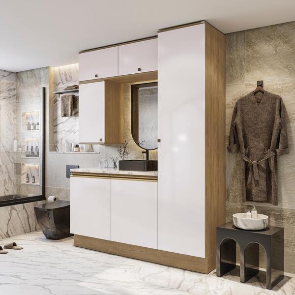 Conjunto Para Banheiro Kappesberg Celeste 6 Peças Nogueira/br