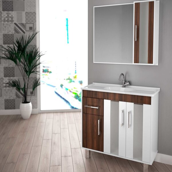 Conjunto Para Banheiro Kit Lisboa 80 Cm