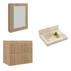 Conjunto Para Banheiro Lavatório Em Porcelanato Com Cuba Escu