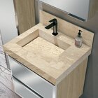 Conjunto Para Banheiro Lavatório Em Porcelanato Com Cuba Escu