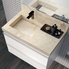 Conjunto Para Banheiro Lavatório Em Porcelanato Com Cuba Escu