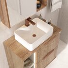 Conjunto Para Banheiro Lívia 80 Com Pés Espelheira Sophia Led