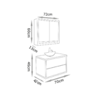 Conjunto Para Banheiro Lorena 70 Suspenso - Fabribam Nude