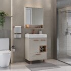 Conjunto Para Banheiro Mariana 60cm Com Pés Lavatório Jade -