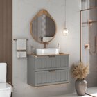 Conjunto Para Banheiro Milena 80 Suspenso Espelho Gota - Fabr