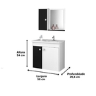 Conjunto Para Banheiro Munique Branco Com Preto - Bechara Móv