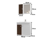 Conjunto Para Banheiro Munique Branco Nogal - Bechara Móveis